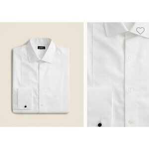 J.Crew Mens Ludlow 120's 2-Ply Bib Wedding Tuxedo Shirt Size XL White SP NWT